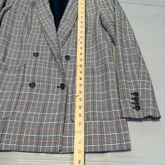 Anthropologie Maeve Lilith Plaid Oversize Gray Academia Double Breast Blazer3921 - Picture 7 of 12